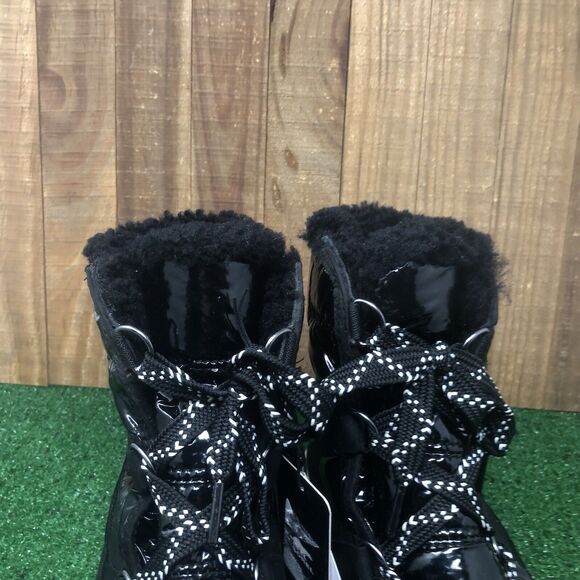 NEW Sorel Whitney Short Lace Patent Black Boots LL3433-010 Women's7.5Waterproof - Picture 5 of 14